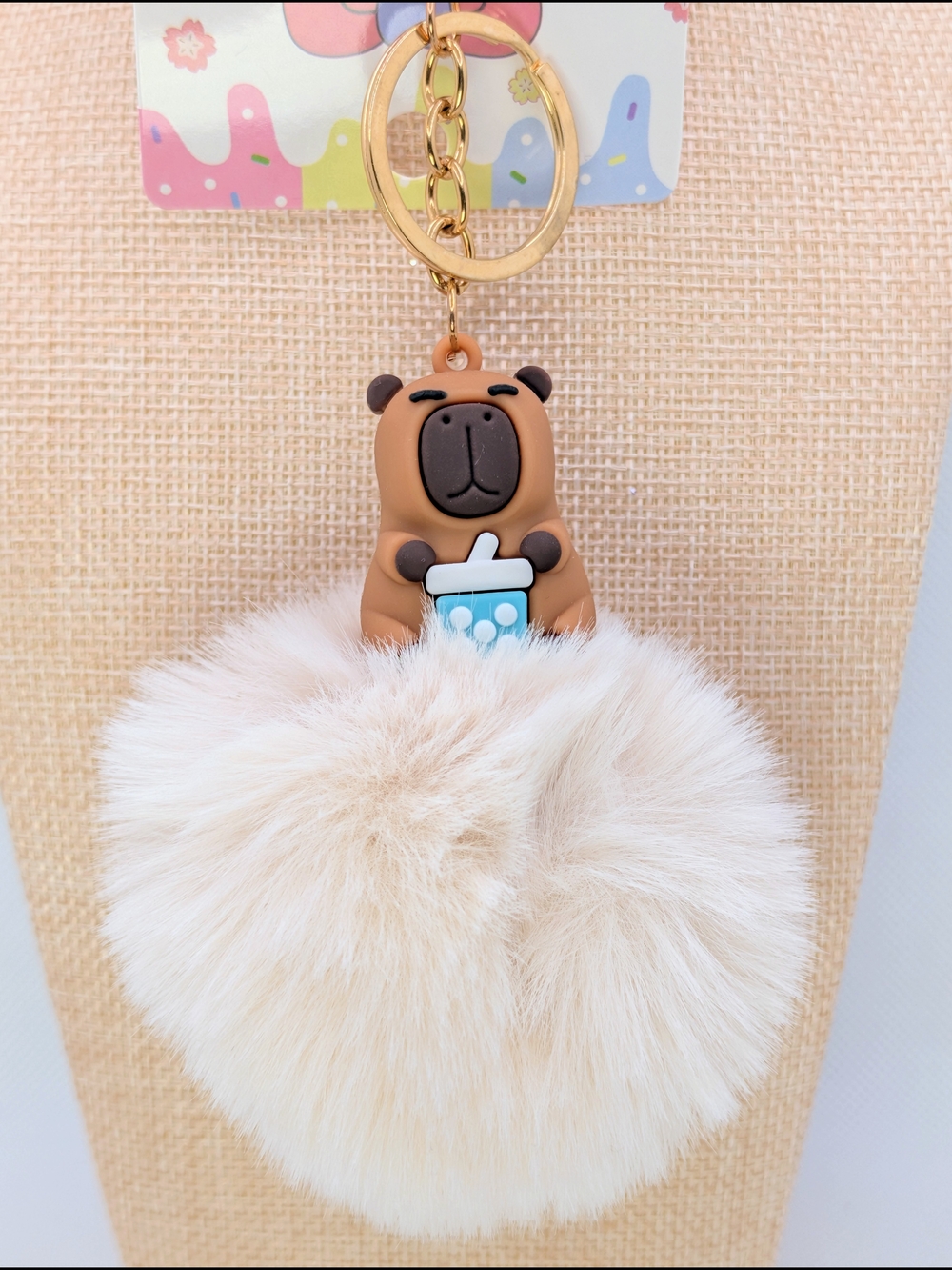 Capybara Pom Poof Keychain Bag Charm Combo